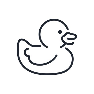 Rubber duck editable stroke outline icon isolated on white background flat vector illustration. Pixel perfect. 64 x 64.