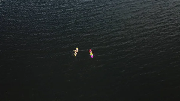Vista Aérea Gente Haciendo Kayak Océano —  Fotos de Stock