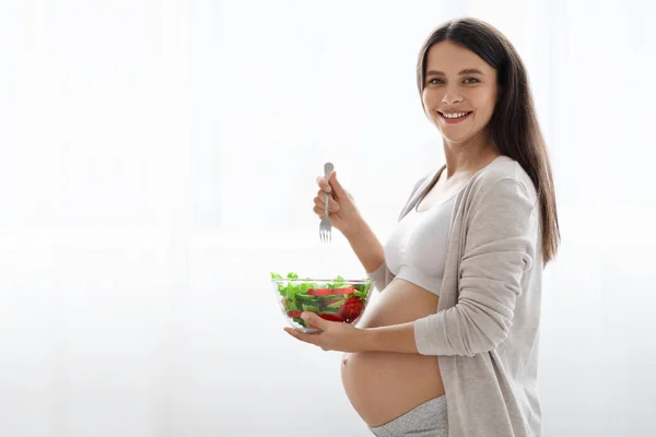 Nutrisi Dan Pola Makan Yang Sehat Selama Kehamilan Pandangan Samping — Stok Foto