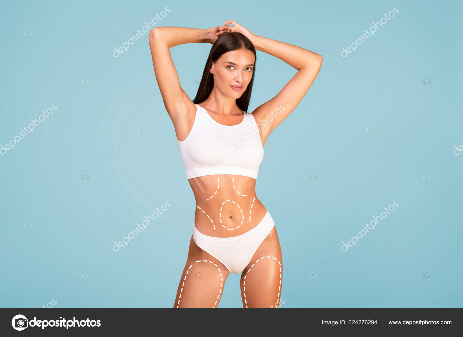 Thin Model In Blue, See Through Underwear On White Background Stock Photo,  Picture and Royalty Free Image. Image 5093673.