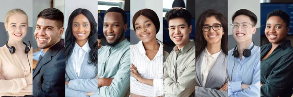 Carreira Emprego Ocupação Para Conceito Millennials Coleção Fotos Jovens Multiétnicos — Fotografia de Stock
