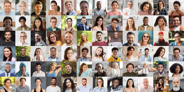 Schöne Multiethnische Menschen Glückliche Männer Und Frauen Kinder Unterschiedlichen Alters — Stockfoto