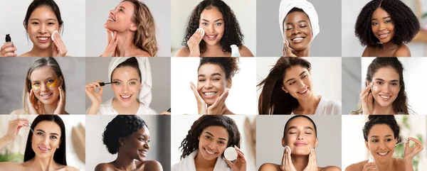 Blij Dat Jonge Middelbare Leeftijd Multiraciale Vrouwen Genieten Van Aging — Stockfoto