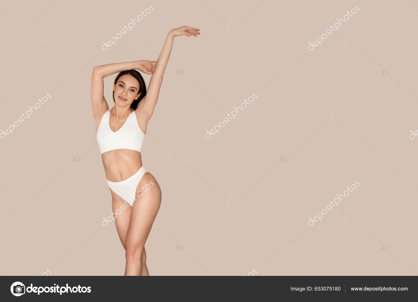 Sensual Sexy Attractive Young European Woman Posing White Comfy Underwear  Stock Photo by ©Milkos 653075180