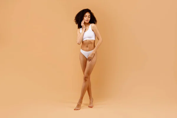 Sensual Sexy Attractive Young European Woman Posing White Comfy