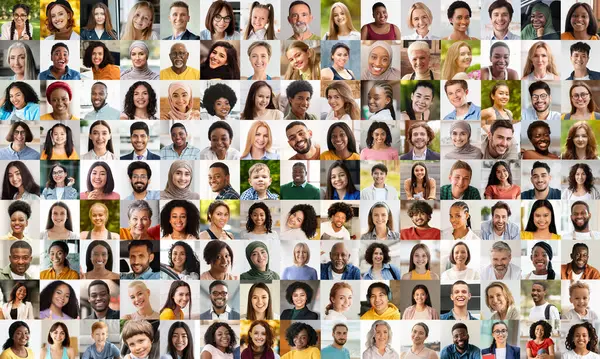 Farklılıklarımızı ve benzerliklerimizi kutlayan, insan yüzlerinin zengin çeşitliliğini resmeden sanatsal bir kolaj.
