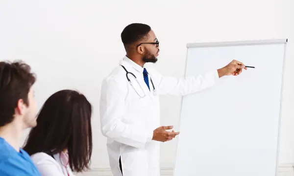 stock image Weekly Meeting. Team Of Doctors Having Brainstorming Session In Conference Room