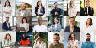 Modern bir ofis ortamında farklı geçmişlere ve mesleklere sahip profesyonellerden oluşan canlı bir koleksiyon sergileniyor. Her birey çeşitli aktivitelere katılır.