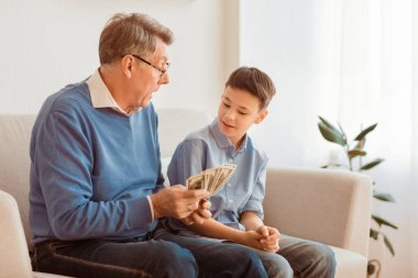 Torunuyla para hakkında konuşan kıdemli bir adam ona evde koltukta oturan finansal edebiyatı öğretiyor. Seçici Odaklanma