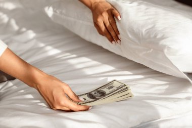 Bankacılık hizmetlerine güvensizlik. Tanımlanamayan siyah birinin beyaz yastığın altına dolar koyması. Gready denen kadın bir sürü para saklıyor. Finans kurumları kavramına güven yok