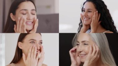 Değişik geçmişlere sahip dört kadın, kendilerine bakmanın sevincini göstermek için cilt bakımlarını yaparlar. İfadeleri güzellik ve güveni yansıtırken farklı güzellik standartlarını vurguluyor..