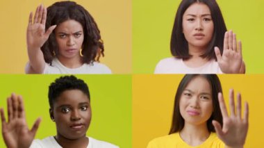 Dört kadının kolajı güçlü duygular sergiliyor..