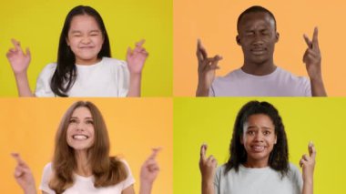 Çeşitli bireylerden oluşan bir koleksiyon, jestler yoluyla çeşitli duygular gösterir. Çocuklardan yetişkinlere kadar her katılımcı, canlı geçmişlere karşı iyi şans ve olumlu bir gelecek umuyor..