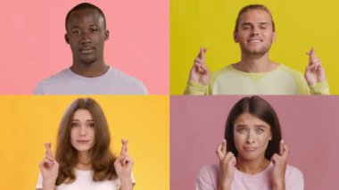 Değişik kadın ve erkeklerden oluşan canlı bir koleksiyon el hareketleriyle çeşitli duygular gösterir. Her bireyin ifadesi neşeli ve dinamik atmosfere katkı sağlar..