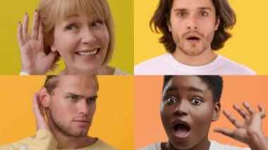 Mutluluk ve sürpriz gibi çeşitli duygulara sahip dört farklı bireyden oluşan bir koleksiyon. Neşeli ifadeler pozitifliği ve bağlılığı vurguluyor.