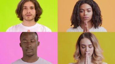 Farklı geçmişlere sahip dört kişi, dinginlik ve birlik duygusunu duacı hareketlerle ifade eder. Her kişiye duygusal bağlantıyı geliştiren parlak, zıt renkler çerçevelenir.