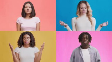 Canlı bir montajda çekilen dört farklı bireyden oluşan bir derleme. Her biri canlı renkli arka planlara karşı farklı duygusal jestler sergiliyor..