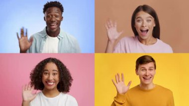 Farklı zeminlerden dört kişinin neşeli bir koleksiyonu izleyiciyi gülümseme ve dalgalarla selamlıyor..