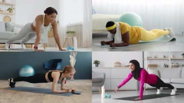 İçeride çeşitli spor faaliyetleri yapan dört atletik bireyden oluşan bir derleme. Bu yaşam biçimi sağlıklı yaşam tarzını teşvik ediyor ve kalas ve şınav gibi gösteriler yapıyor..