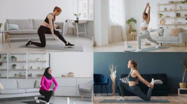 Farklı atletizm egzersizleri yapan, farklı yaşam tarzları sergileyen bireylerden oluşan bir grup. Parlak, davetkar bir ortamda esneme, yoga ve fitness rutinlerine giriyorlar..