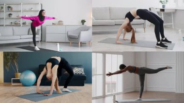 Farklı geçmişlere sahip insanlar, parlak ve modern yaşam alanlarında farklı atletizm aktiviteleri gerçekleştirirler..