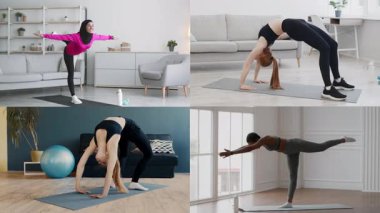 Farklı geçmişlere sahip insanlar, parlak ve modern yaşam alanlarında farklı atletizm aktiviteleri gerçekleştirirler..