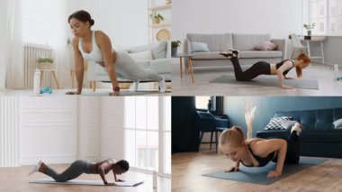 Farklı atletizm egzersizlerine katılan farklı insanlardan oluşan bir grup. Güç ve sağlığa odaklanırlar, farklı egzersiz stilleri ve teknikleri gösterirler..