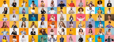 Canlı bir portre koleksiyonu çeşitli geçmişlerden bireyleri sunar. Her insan, çeşitlilikteki birliğin güzelliğini vurgulayarak benzersiz ifadeler ve jestler sergiler..