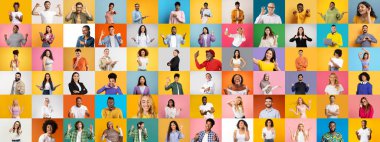 Canlı bir koleksiyonda çeşitli geçmişlerden çeşitli bireyler yer alıyor, her biri benzersiz ifadeler ve yaşam tarzlarını gösteriyor..