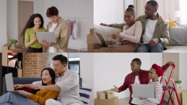 Çeşitli bireylerden oluşan bir grup, rahat bir ortamda dizüstü bilgisayarlar ve teknolojiyle meşgul olarak toplanıyor. Projelerde işbirliği yapıyorlar, fikirleri paylaşıyorlar ve birbirlerinin arkadaşlığından keyif alıyorlar..