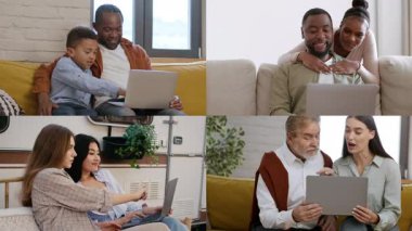 Çeşitli bireylerden oluşan gruplar dizüstü bilgisayarlarla ilgilenir, işbirliği yapar ve fikirleri paylaşırlar. Kapalı alanlarda rahatlar, iletişim kurmak için teknolojiyi kullanırken neşe ve bağlantı gösterirler..