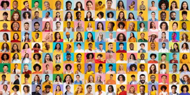 Canlı bir kolajda çeşitli geçmişlerden gelen farklı bireylerin portreleri yer alıyor. Her yüz, modern hayattaki çeşitliliğin özünü yansıtan eşsiz bir hikayeyi ve yaşam tarzını yansıtır..