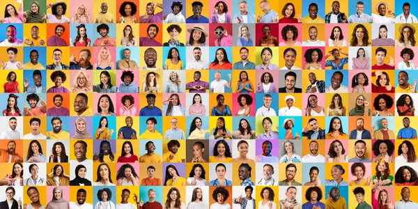 Bu canlı kolaj, farklı geçmişlerden gelen farklı bireylerin benzersiz ifadelerini ve tarzlarını gözler önüne seriyor. Her portre birliğin güzelliğini vurgular..