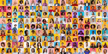 Dinamik bir portre koleksiyonu neşe ve bağlantıyı ifade eden farklı bir grup insanı barındırır. Her yüz, küresel çeşitliliği kutlayan eşsiz bir geçmişi ve kişiliği yansıtıyor..