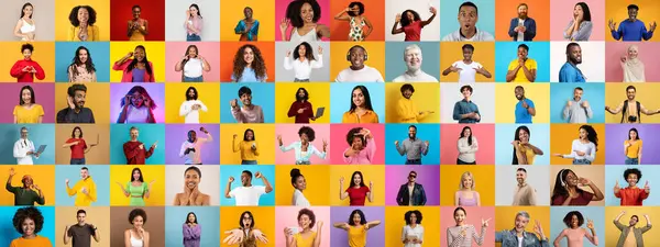 Canlı bir kolaj, neşe ve birliği ifade eden çok sayıda farklı bireyi içerir. Her insan kendine has stiller ve arka planlar sergiliyor. Parlak, renkli arka planlara karşı, çeşitliliği kutluyor..