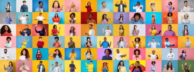 Bu kolaj, çeşitli geçmişlerden bireylerin portreleriyle çeşitliliğin güzelliğini kutluyor..