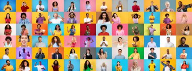 Canlı bir kolaj çeşitli geçmişlerden gelen farklı bireyleri gösteriyor..