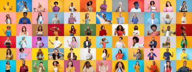 Bu kolaj, her biri farklı ifadeler ve yaşam tarzları sergileyen farklı geçmişlerden gelen farklı bireylerden oluşan bir grup içeriyor..