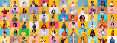 Değişik bireylerden oluşan canlı bir koleksiyon renkli geçmişlere karşı farklı duygular ve yaşam tarzları ifade eder. Her portre farklı deneyimler ve birliğin güzelliğini vurgular..