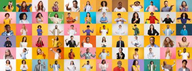 Canlı bir kolaj, neşe ve bireyselliği ifade eden farklı bir grup insanı içerir. Her portre renkli arka planlara karşı çok ırklı ve çok ırklı yaşam tarzlarının güzelliğini vurgular..