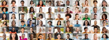 Canlı bir kolaj, farklı geçmişlerden insanların neşeli ifadelerini paylaştığı bir kolaj. Bu koleksiyon, modern ve iyimser bir yaşam tarzındaki çeşitliliğin güzelliğini gösteriyor..