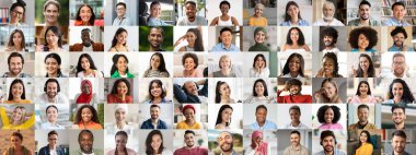 Bu canlı koleksiyonda, her biri mutluluk ve bağlantıyı ifade eden çeşitli geçmişlerden neşeli yüzler yer alıyor. Kolaj, çeşitliliğin sıcak ve misafirperver bir ortamda kutlanmasını yansıtıyor..