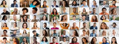 Bir kolaj canlı bir gülümseme koleksiyonu gösterir, farklı bireyler. Her insan mutluluk saçar, hayat dolu bir yaşam tarzı ve güçlü bir topluluk ve birliktelik duygusu yansıtır..