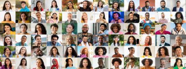 Gülümseyen ve neşe ifade eden, eşsiz geçmişlerini ve kültürlerini yansıtan farklı bireylerden oluşan canlı bir kolaj. Bu portre koleksiyonu topluluğun ve birlikteliğin özünü yansıtıyor..