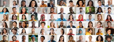 Canlı bir kolaj, çeşitli ve çok ırklı bireylerin neşeyle gülümsemesini içerir. Her insan eşsiz bir geçmişi temsil eder. Toplumun güzelliğini ve çağdaş ortamdaki bağlantıyı gösterir..