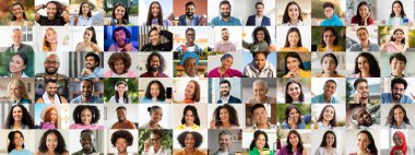 Çeşitli geçmişlerden gelen farklı bireylerin yer aldığı canlı bir portre koleksiyonu. Her insan neşe ve sıcaklık yayar, bir topluluk ve birlikteliği parlak bir ortamda yansıtır..