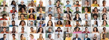 Canlı bir kolaj, çeşitli geçmişlerden gelen çeşitli neşeli bireyleri içerir. Her portre pozitiflik yayıyor, günlük yaşamda çok ırklı etkileşimlerin güzelliğini vurguluyor..