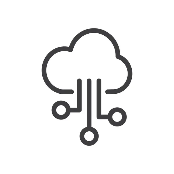 Internet Things Cloud Connection Line Vectoricoon — Stockvector