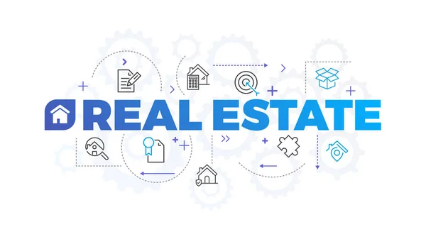 Real Estate Concept Vector Website Header Banner — Stock Vector
