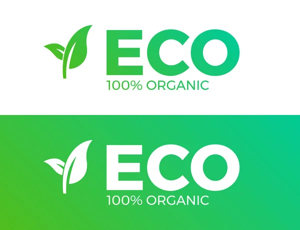 Eco 100 Organic Vector Label — Stock Vector